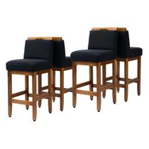 Kit 4 Banquetas Baixa Madeira Maciça Estofada Assento 63cm de Assento Decorativo Bancada Americana Conjunto Cozinha Ilha Gourmet Reforçada Safira Kit 4 Banquetas Baixa Madeira Maciça Estofada Assento 63cm de Assento Decorativo Bancada Americana Conjunto Cozinha Ilha Gourmet Reforçada Safira