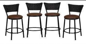 kit 4 banquetas baixas em junco sintetico