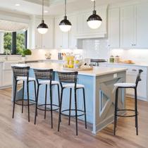 Kit 4 Banquetas Banco Alta Ideal Balcão Cozinha Gourmet Bar Bistrô Bancada Americana Com Encosto Junco Degradê Itagold