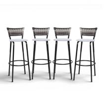 Kit 4 Banquetas Banco Alta Ideal Balcão Cozinha Gourmet Bar Bistrô Bancada Americana Com Encosto Junco Degradê Itagold Kit 4 Banquetas Banco Alta Ideal Balcão Cozinha Gourmet Bar Bistrô Bancada Americana Com Encosto Junco Degradê Itagold