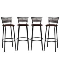 Kit 4 Banquetas Banco Alta Ideal Balcão Cozinha Gourmet Bar Bistrô Bancada Americana Com Encosto Junco Degradê Itagold Kit 4 Banquetas Banco Alta Ideal Balcão Cozinha Gourmet Bar Bistrô Bancada Americana Com Encosto Junco Degradê Itagold
