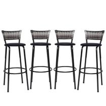 Kit 4 Banquetas Banco Alta Ideal Balcão Cozinha Gourmet Bar Bistrô Bancada Americana Com Encosto Junco Degradê Itagold Kit 4 Banquetas Banco Alta Ideal Balcão Cozinha Gourmet Bar Bistrô Bancada Americana Com Encosto Junco Degradê Itagold