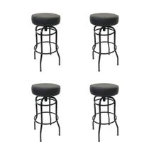 Kit 4 Banquetas Bar Altura 74cm Giratória Preta Assento Preto