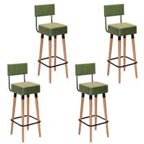 Kit 4 Banquetas Barcelona Cor Verde - Speciale Home