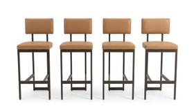 Kit 4 Banquetas Bares Pubs Bistrô Balcão Aço Carbono Estilo Industrial Hator