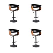 Kit 4 Banquetas Betim Preta PU Base Disco Preta Kit 4 Banquetas Betim Preta PU Base Disco Preta