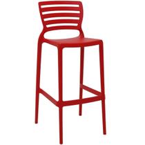 Kit 4 Banquetas Cadeiras Altas Tramontina Plástico Resistente Até 182kg Sofia Summa Vermelho Kit 4 Banquetas Cadeiras Altas Tramontina Plástico Resistente Até 182kg Sofia Summa Vermelho