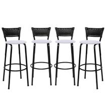 kit 4 Banquetas Cadeiras Bancos Altas Balcão Ilha Bar Bancada Cozinha Gourmet Área de Lazer 70cm