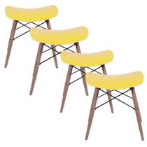 Kit 4 Banquetas Cozinha Decorativa Charles Eames DKR Amarelo