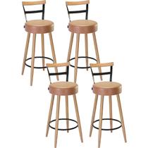 Kit 4 Banquetas Decorativas Moscou material sintético Amarula SalaOne Kit 4 Banquetas Decorativas Moscou material sintético Amarula SalaOne