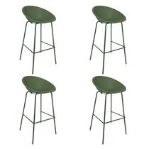 Kit 4 Banquetas Drops Verde Rivatti