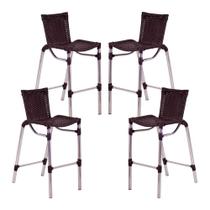 Kit 4 Banquetas Fortaleza Em Alumínio Alta Edícula Cozinha e Balcao Kit 4 Banquetas Fortaleza Em Alumínio Alta Edícula Cozinha e Balcao
