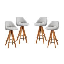 Kit 4 Banquetas Giratórias Estofadas com Encosto Nicole Kit 4 Banquetas Giratórias Estofadas com Encosto Nicole