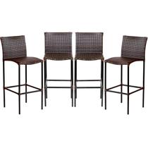 Kit 4 Banquetas Havaí Em Fibra Sintética Trama Dupla Para Bar, Área Gourmet, Balcão - Pedra Ferro Kit 4 Banquetas Havaí Em Fibra Sintética Trama Dupla Para Bar, Área Gourmet, Balcão - Pedra Ferro