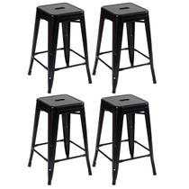 Kit 4 Banquetas Laráz Iron Tolix média 61 cm - Preto Kit 4 Banquetas Laráz Iron Tolix média 61 cm - Preto