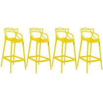 Kit 4 Banquetas Laráz Master Allegra 76 cm - Amarelo Kit 4 Banquetas Laráz Master Allegra 76 cm - Amarelo