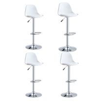 Kit 4 Banquetas Light Conjunto de Banquetas Giratórias Ajustável