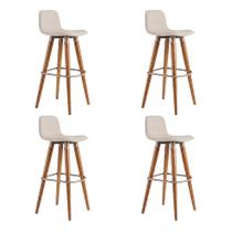 Kit 4 Banquetas Linea Alta Luxo Aço Champagne Assento Linho Balcão Bancada Moderna - Champagne/palha Kit 4 Banquetas Linea Alta Luxo Aço Champagne Assento Linho Balcão Bancada Moderna - Champagne/palha