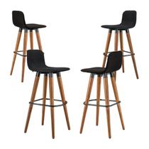 Kit 4 Banquetas Línea Sofisticado Estilo Escandinavo Preto Kit 4 Banquetas Línea Sofisticado Estilo Escandinavo Preto