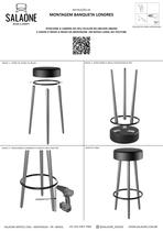 Kit -4 Banquetas Londres Sued Retro- Salaone