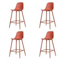 Kit 4 Banquetas Médias Miami Abi Fratini 91,50 cm (altura) Polipropileno Terracota Base Aço Pintado Kit 4 Banquetas Médias Miami Abi Fratini 91,50 cm (altura) Polipropileno Terracota Base Aço Pintado