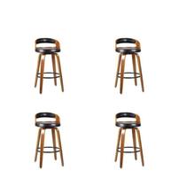 Kit 4 Banquetas para Cozinha Altas Giratórias Madeira Roma Rivatti