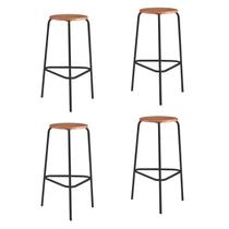Kit 4 Banquetas para Cozinha com Base de Aço Cumbuca