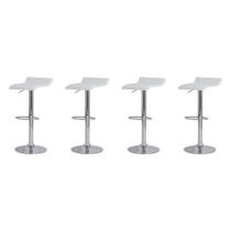 Kit 4 Banquetas Tóquio Belo Horizonte Branca Base Giratória