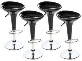 Kit 4 Banquetas Tulipa Lotus Em Abs Com Base Giratória