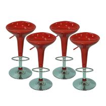 Kit 4 Banquetas Tulipa Lotus Em Abs Com Base Giratória Kit 4 Banquetas Tulipa Lotus Em Abs Com Base Giratória