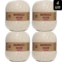 Kit 4 Barbantes Barroco Natural Fio N6 Fio Extremamente Macio 100% Algodão com 791 Metros cada Novelo Circulo