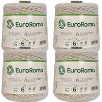 Kit 4 Barbantes Cru 1 Kilo Espessura Fio 6 Cada cone com 1000 Metros com 984 TEX Crochê e Tricô Kit 4 Barbantes Cru 1 Kilo Espessura Fio 6 Cada cone com 1000 Metros com 984 TEX Crochê e Tricô