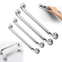 Kit 4 Barra Alça Apoio Corrimão Banheiro 40 E 60cm Inox Não Enferruja Pegador Suporte Idoso