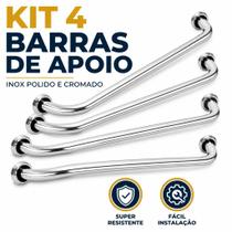 Kit 4 Barra de Apoio Reta 80cm Alça Para Banheiro Anti Queda Idoso Segurança PCD Kit 4 Barra de Apoio Reta 80cm Alça Para Banheiro Anti Queda Idoso Segurança PCD