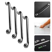 Kit 4 Barra de Apoio Reta 80cm Barra Para Banheiro Alça Suporte Anti Queda Idoso Gestante Crianças Corrimão Segurança PCD