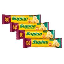 Kit 4 Barra de Fruta Supino Banana com Cobertura de Chocolate Branco 24g Kit 4 Barra de Fruta Supino Banana com Cobertura de Chocolate Branco 24g