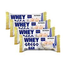 Kit 4 Barra de Proteína Whey Grego Bar Nutrata Sabor Beijinho com 11g de Proteína 40g