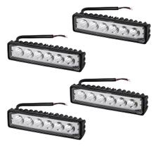 Kit 4 Barra Farol Auxiliar Milha Led Foco 30º Off Road 18w