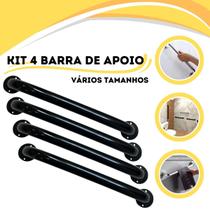 Kit 4 Barra Fixa De Apoio Aço Suporte Para Banheiro Proteção Idoso Cadeirante Top Alça Pne Grávida