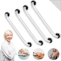 kit 4 Barras de Apoio Alça de Segurança 80cm Inox para Banheiro Corredor Acessibilidade Idosos Cadeirantes Durável - 4