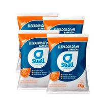 Kit 4 barrilha leve elevador de ph mais suall para piscinas