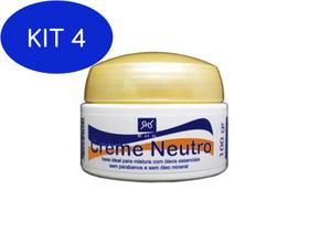 Kit 4 Base Creme Neutro 100G - Ideal Para Óleos Essencais -