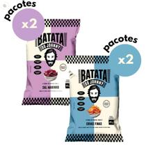 Kit 4 batata doce ervas finas e batata doce roxa 45g do johnny