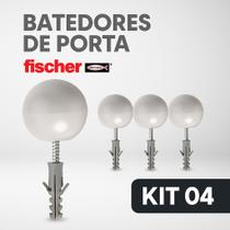 Kit 4 Batente Porta Branco Chão Bucha S8 Parafuso Nylon Piso Fixação Resistente Fischer
