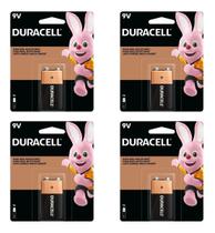 Kit 4 Bateria 9V Alcalina Duracell Pilha Original