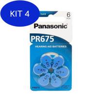 Kit 4 Bateria Auditiva Pr675 Panasonic - Cartela Com 6