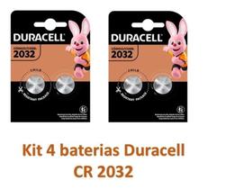 Kit 4 Bateria CR2032 Duracell Dl2032 3v Botão Moeda Original Kit 4 Bateria CR2032 Duracell Dl2032 3v Botão Moeda Original