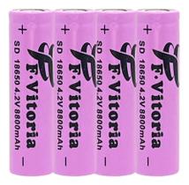 Kit 4 Bateria18650 Li-ion 8800mh 4.2v Lanterna Tática Led Kit 4 Bateria18650 Li-ion 8800mh 4.2v Lanterna Tática Led