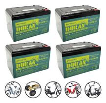Kit 4 Baterias 12v 15ah Bicicleta Elétrica Original Ciclo Profundo 6-DZM-15 Scooter Bike