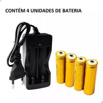 Kit 4 Baterias 18650 3.7V 6800mah + Carregador duplo Led Recarregável Para Lanterna Rádio Kit 4 Baterias 18650 3.7V 6800mah + Carregador duplo Led Recarregável Para Lanterna Rádio